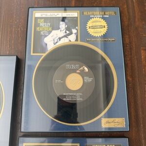 VINTAGE Elvis Presley “ HeartBreak Hotel” Gold Record Display -
